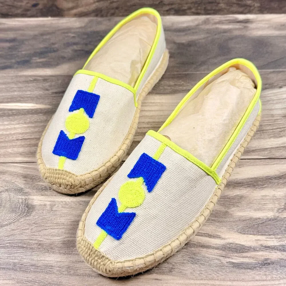 NIB SOLUDOS X MOLYAN 8-8.5 39 Original Espadrille Embroidered Flats Blue
